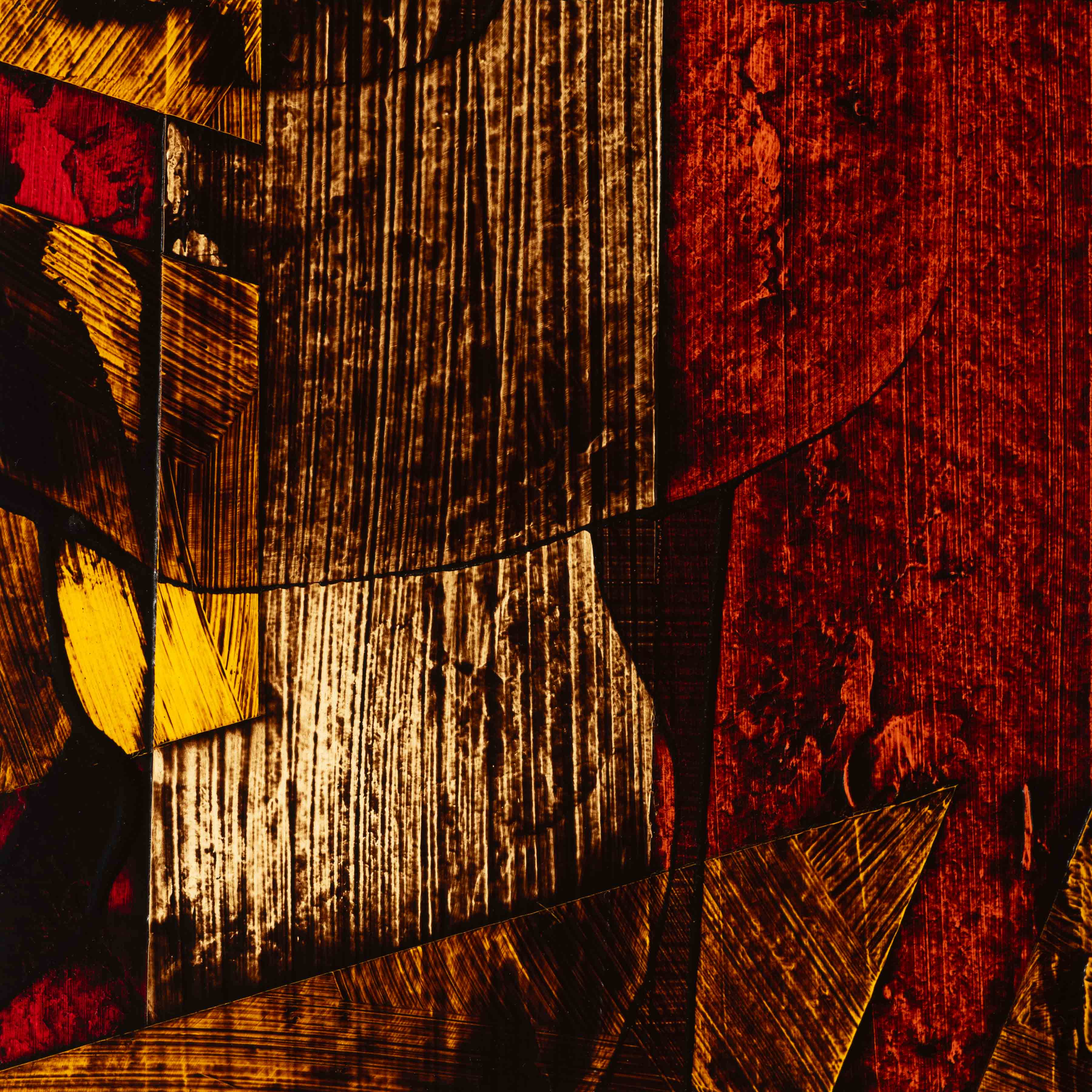 Acrylique, Brou de noix, vernis sur carton bois 20 x 20