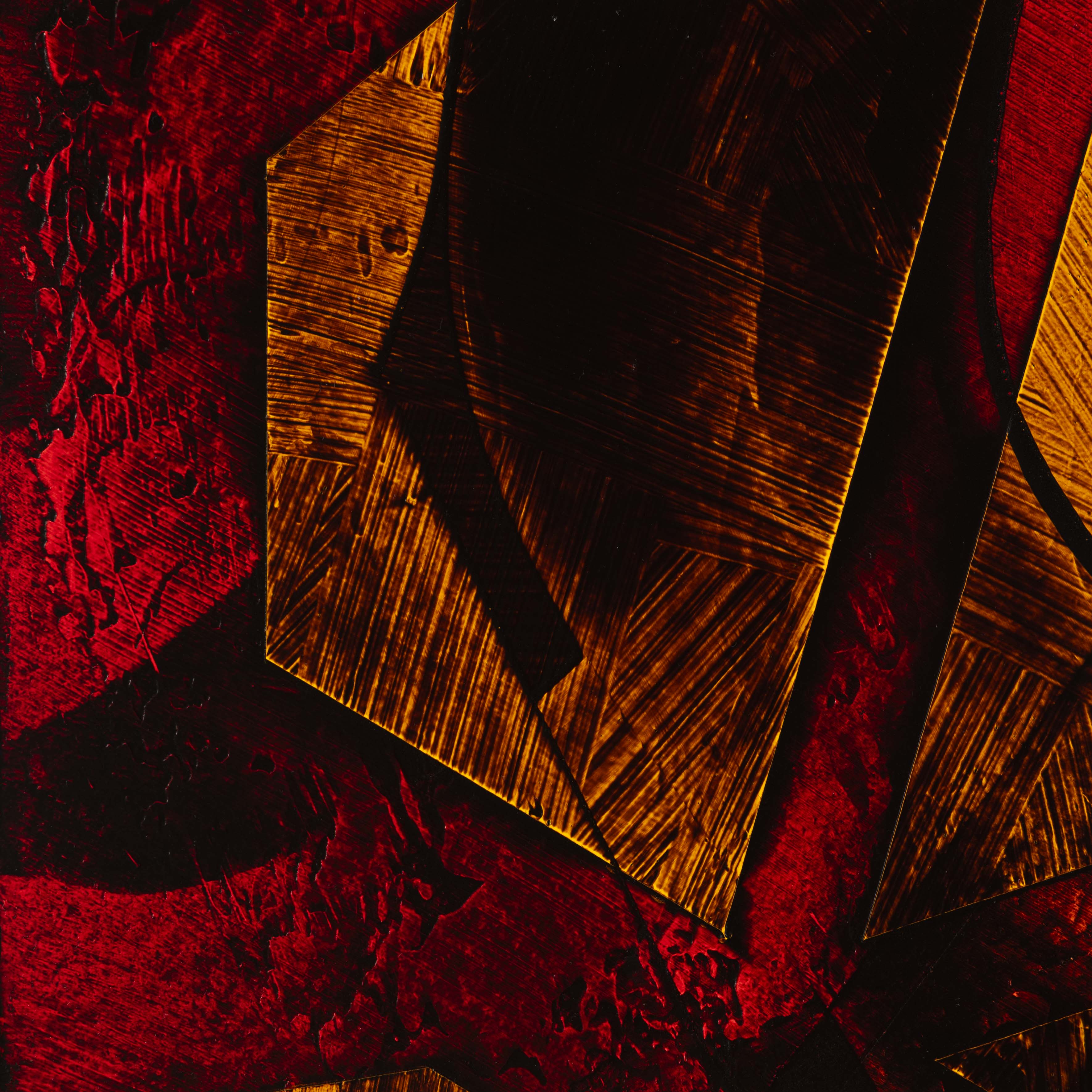 Acrylique, Brou de noix, vernis sur carton bois 20 x 20