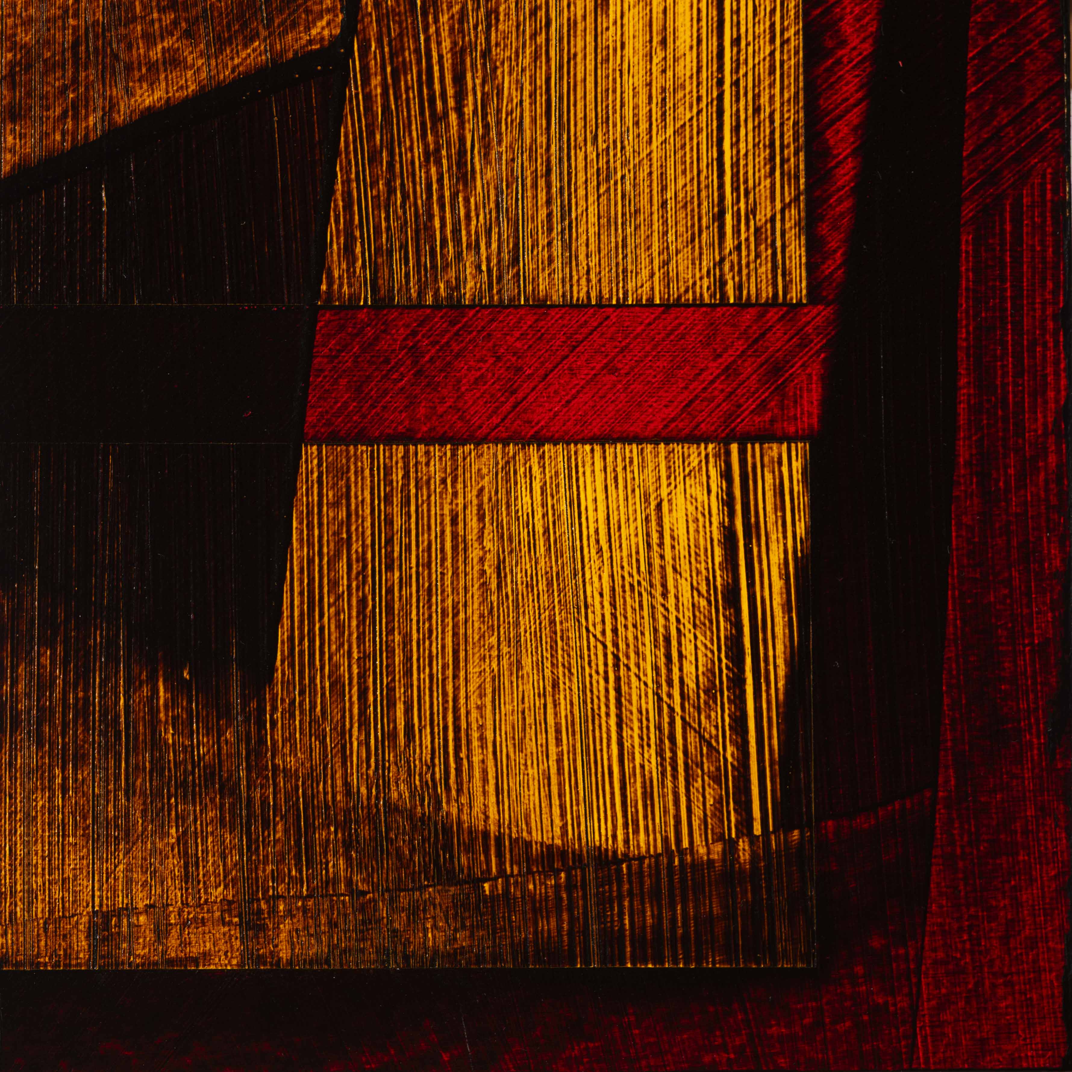 Acrylique, Brou de noix, vernis sur carton bois 20 x 20