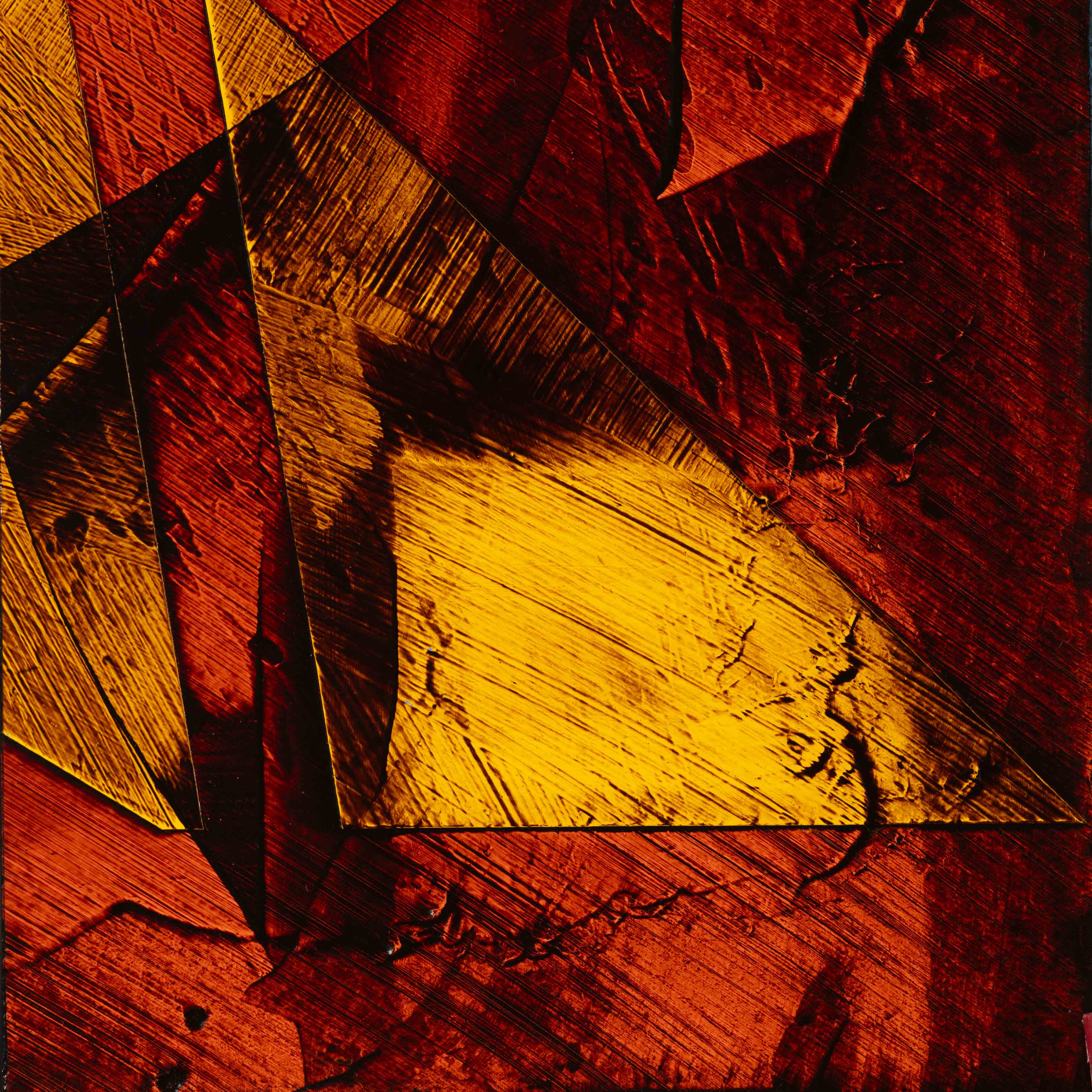 Acrylique, Brou de noix, vernis sur carton bois 20 x 20