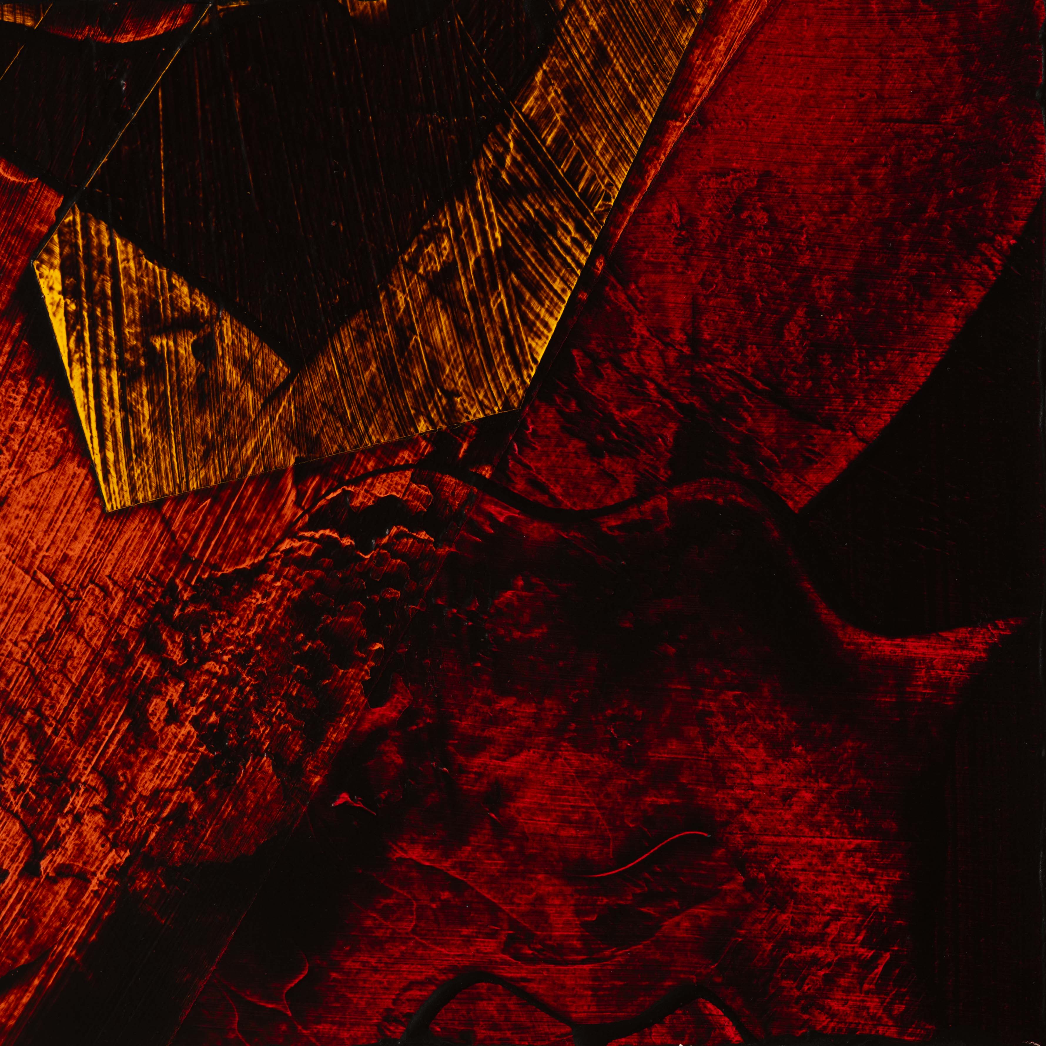 Acrylique, Brou de noix, vernis sur carton bois 20 x 20