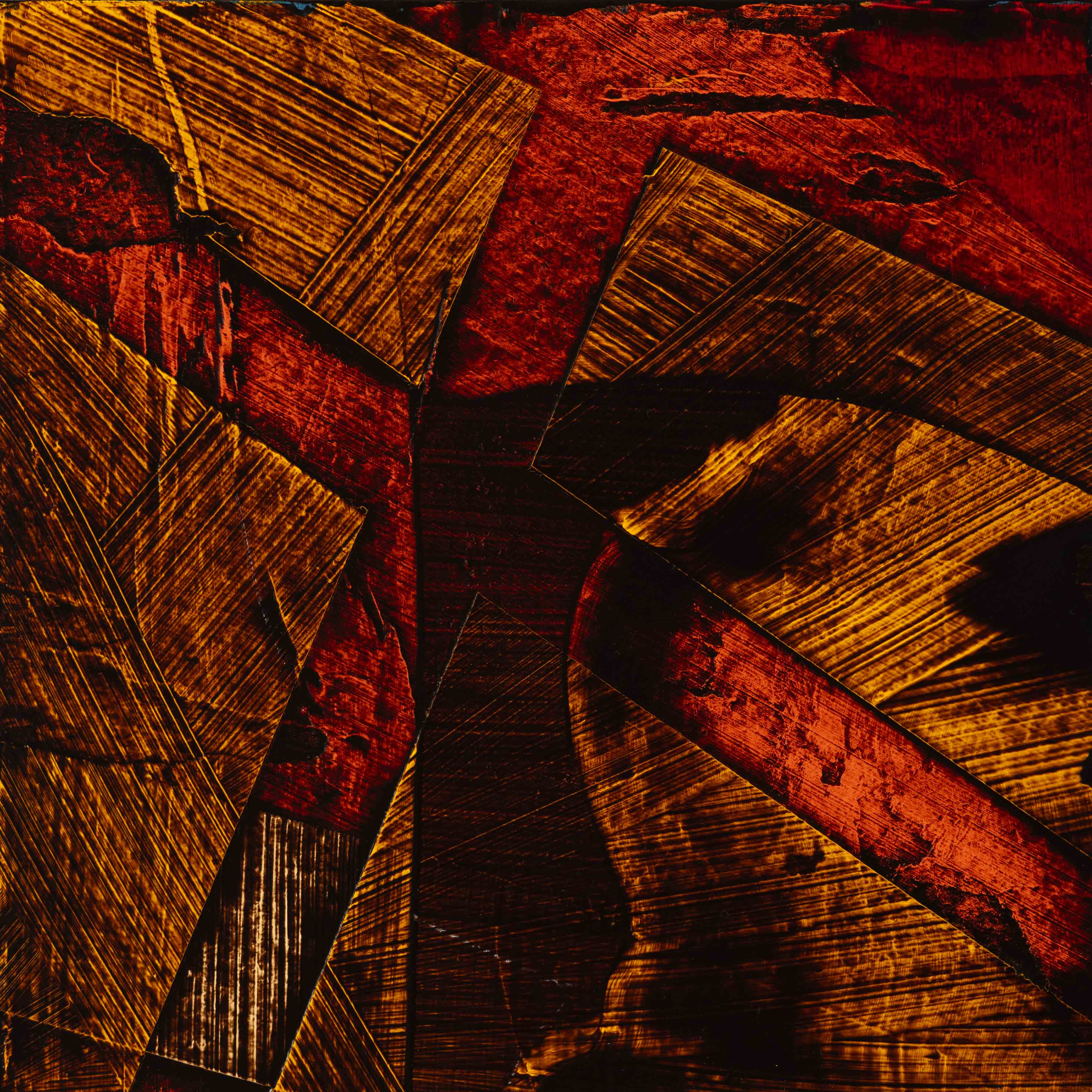 Acrylique, Brou de noix, vernis sur carton bois 20 x 20