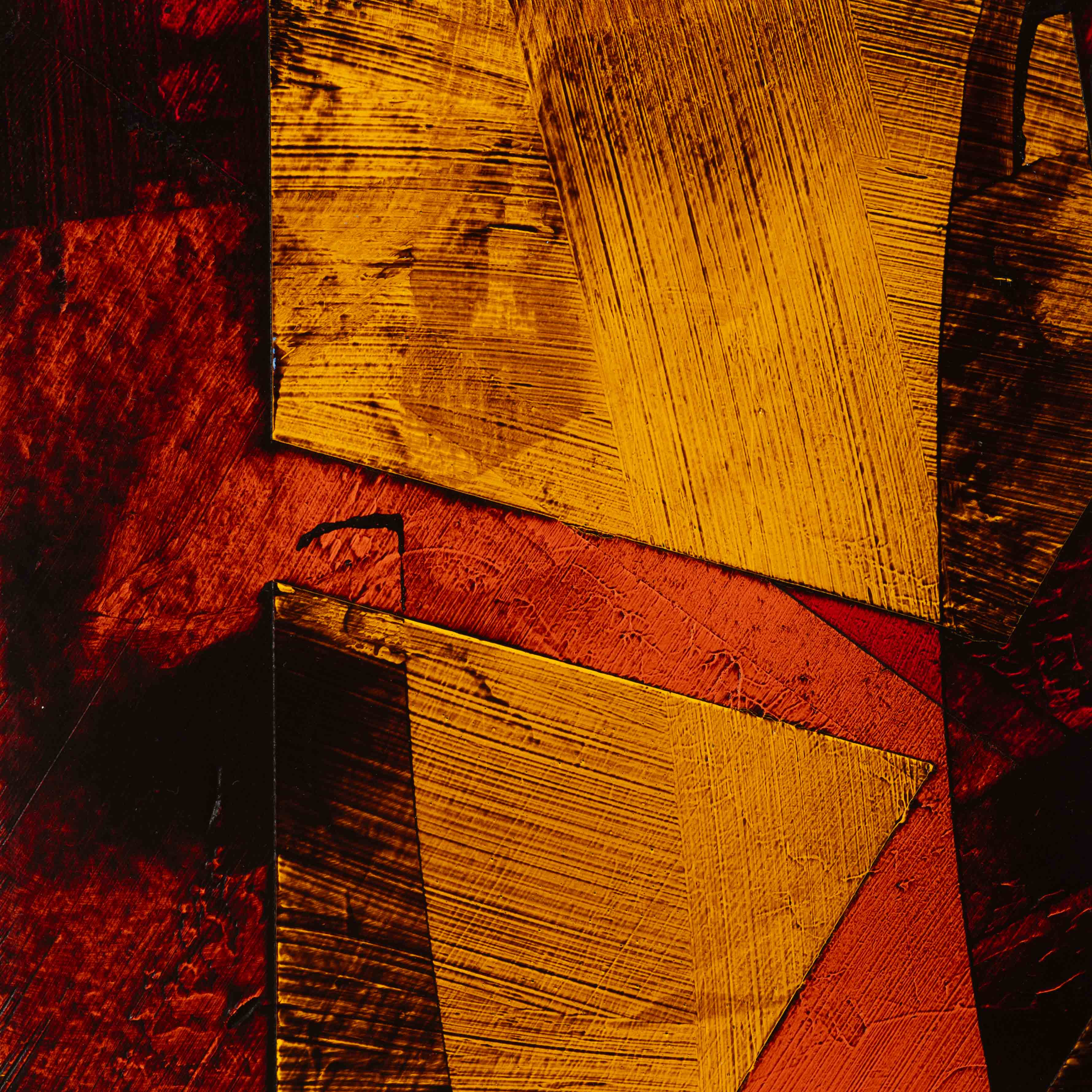 Acrylique, Brou de noix, vernis sur carton bois 20 x 20