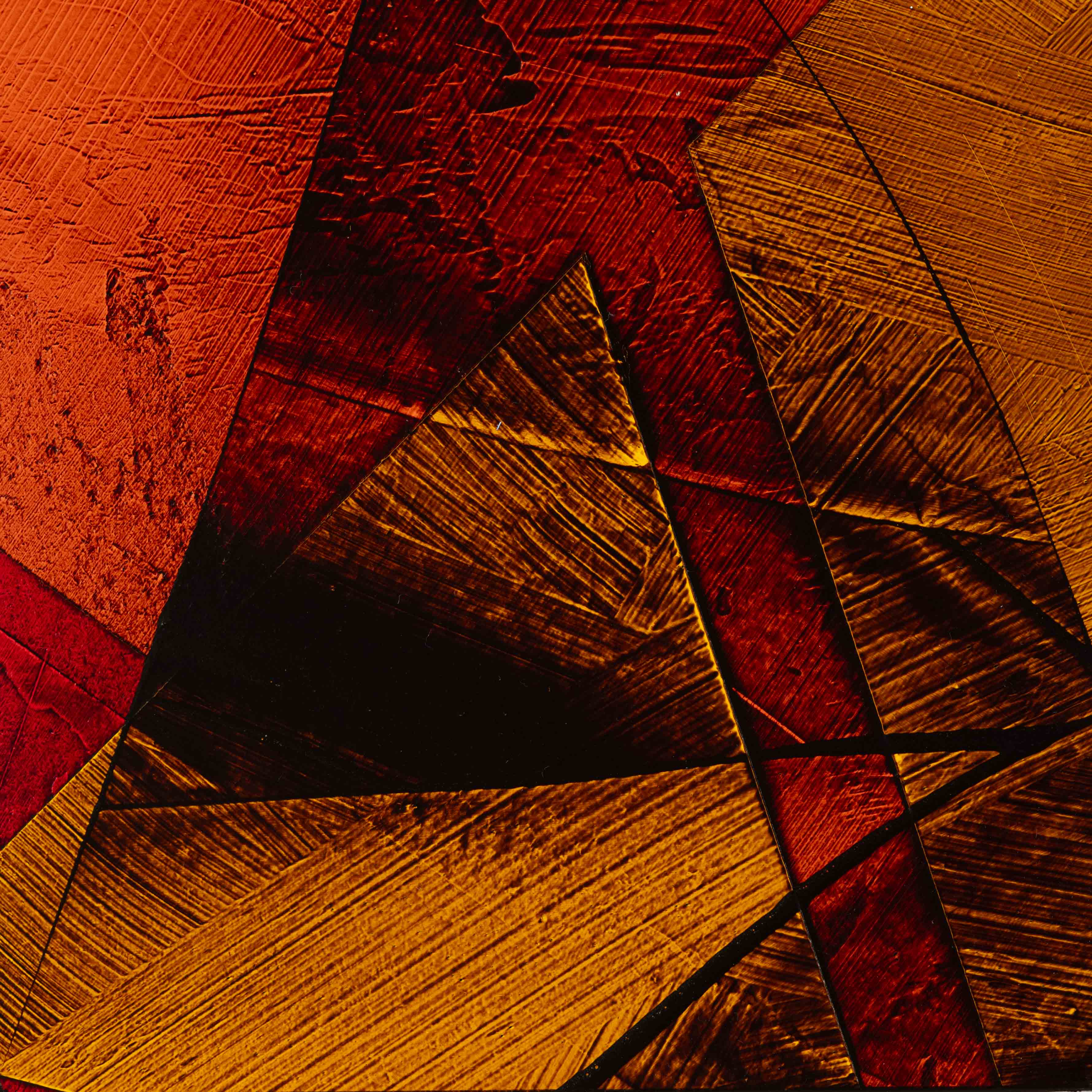 Acrylique, Brou de noix, vernis sur carton bois 20 x 20