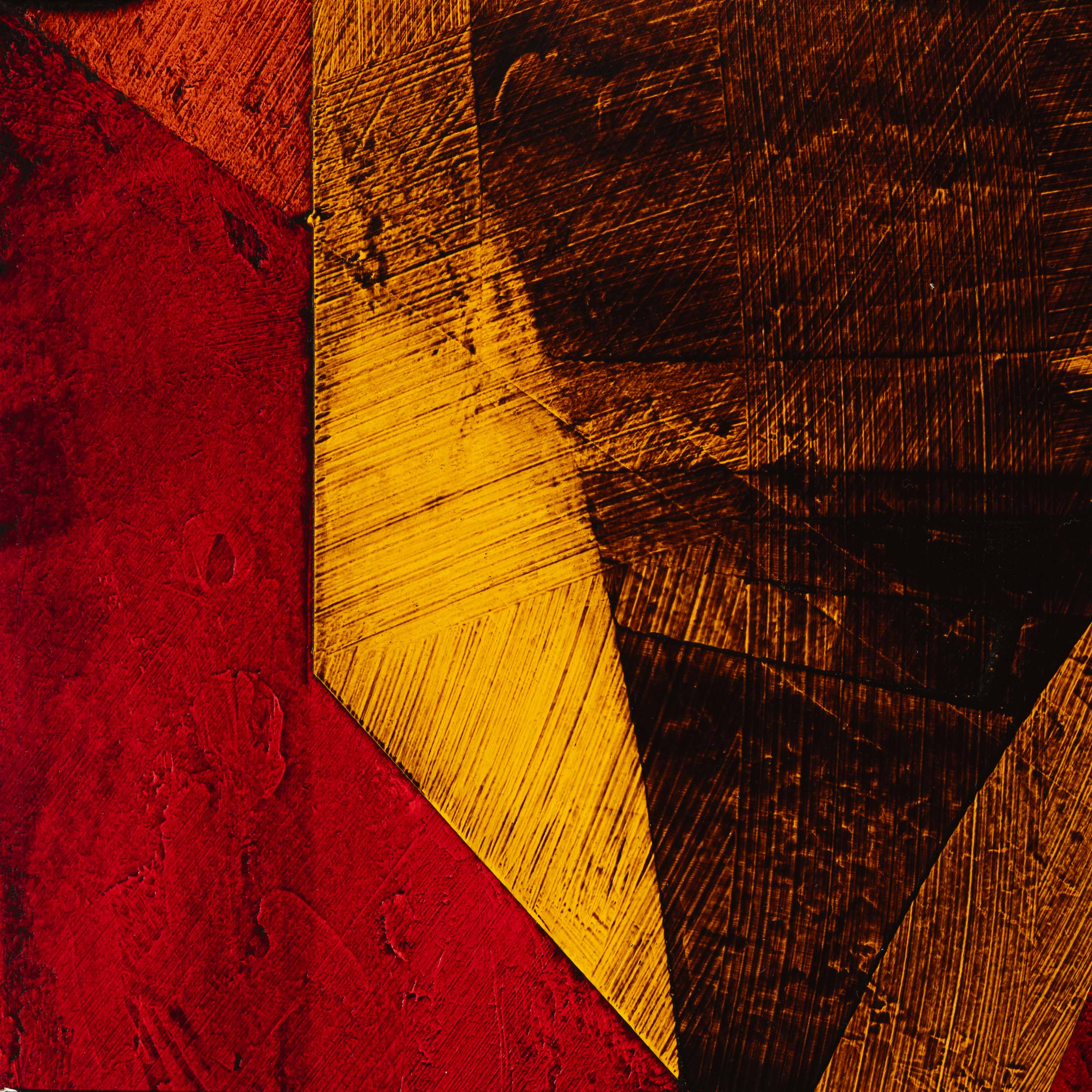 Acrylique, Brou de noix, vernis sur carton bois 20 x 20